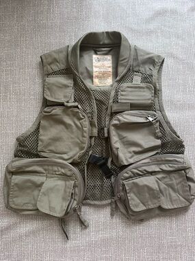 Master Sportsman Fishing Vest Men’s Sml Olive Utility Mesh Outdoor Hunting Vest